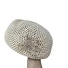 Korean Floral Painter hat French Women Knit Fabric Cap Versatile Hollow Out Beret  Spring