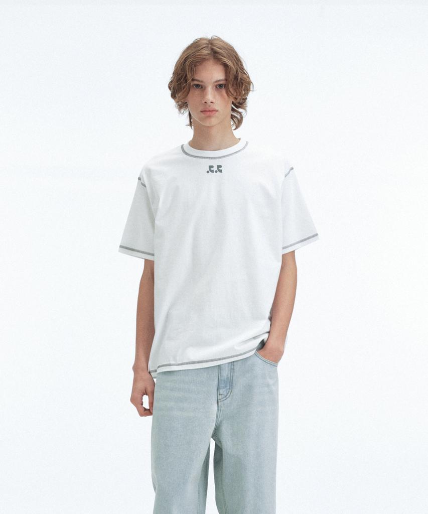 REST&RECREATION T-Shirt mit doppeltem Logo - Weiß