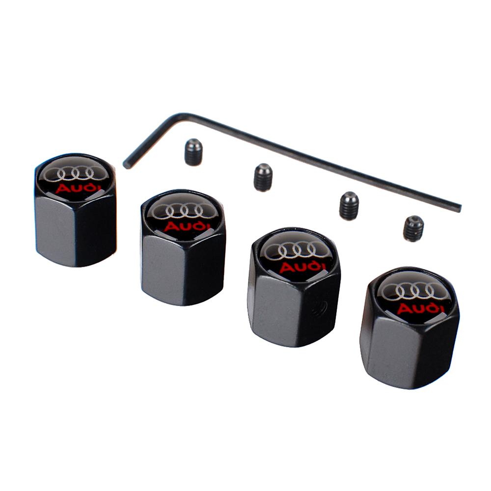 4PCS Metal Auto Wheel Tire Valve Stem Caps Cover For 1s SLine A3 A4 A5 A6 A7 A8 Q2 Q3 Q5 Q7 Q8 S3 S4 S5 S6 S7 S8 RS3 RS4 RS5