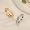 HECHENG,Korean Simple Heart Shaped Zirconia Sparkling Ring Ladies Couple Opening Adjustable Jewellery Gift Ring 1 Pcs