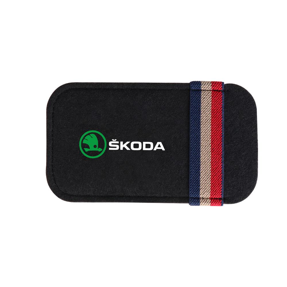 BAVK9 Car Interior Sun Visor Storage Box Eyeglasses Holder Sunglasses Clip For Skoda S Octavia Rapid Fabia Superb KAMIQ Roomster VRS