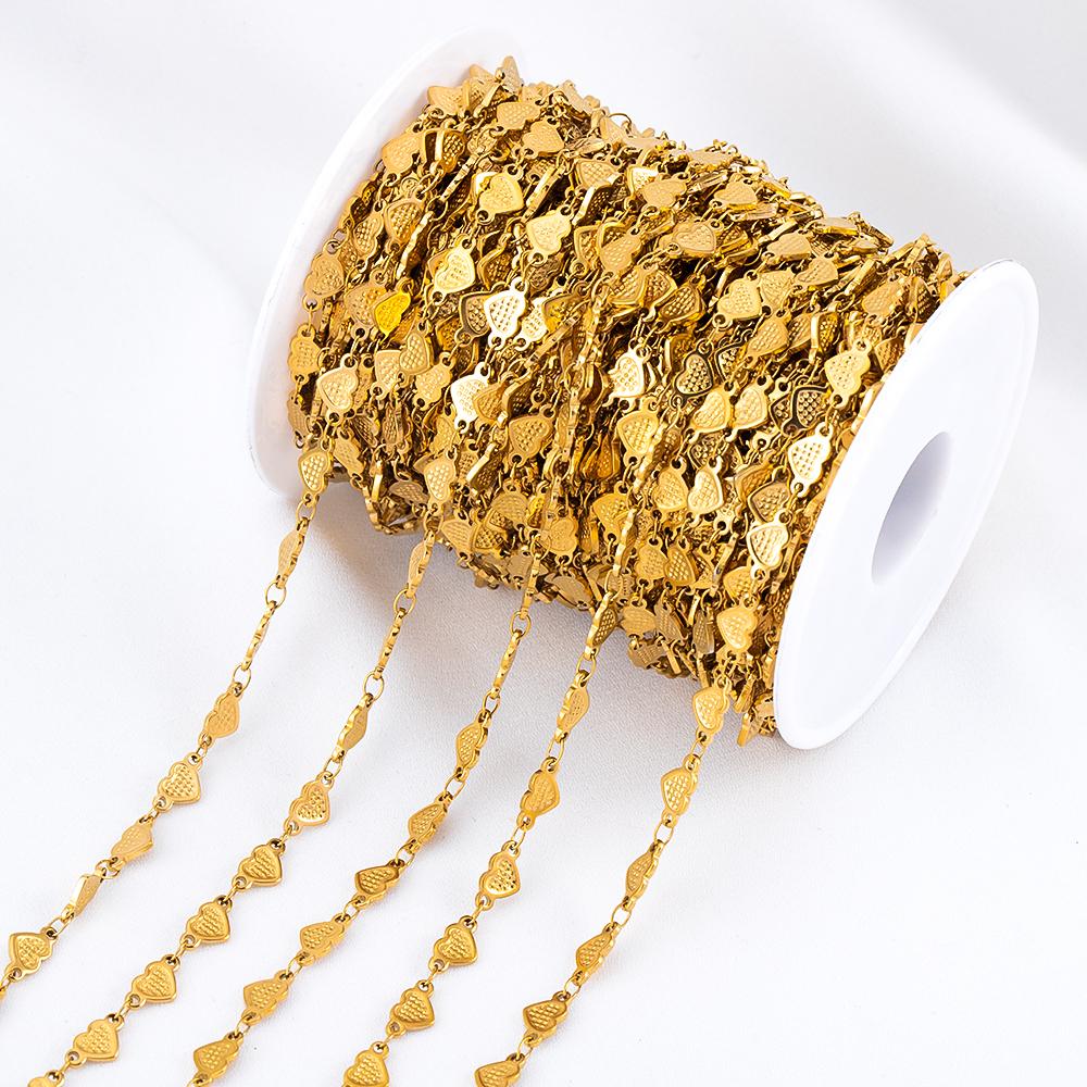 0.5meter 1meter Stainless Steel Flower Chain Roll DIY Jewelry Making Accessories Bulk Chain for Crafts for DIY Necklace Bracelet