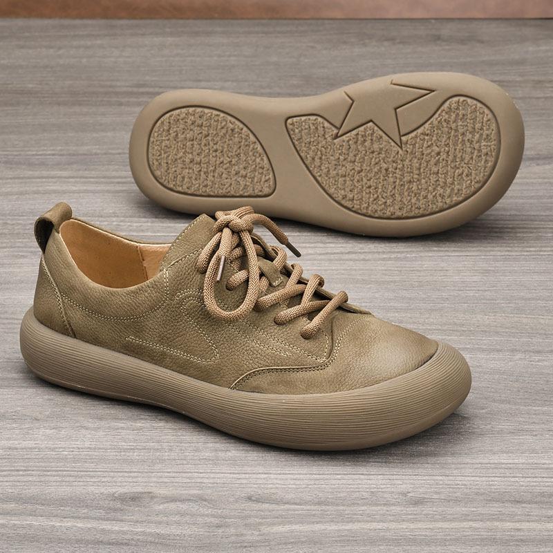 New Men's Shoes Summer Breathable Retro Frosted Leather Top Layer Cowhide Men's Casual Shoes Versatile Leather Casual Shoes