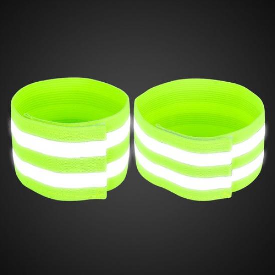 8pcs Reflective Bands for Wrist Ankle High Visibility Night Cycling Tape Green