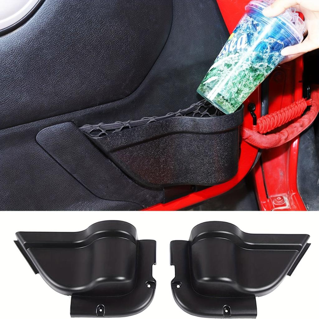 2pcs Front Door Storage Pockets,Door Side Insert Organizer Box For Jeep For Wrangler JK JKU 2/4 Door 2011-2018,Interior Storage Expansion Accessories