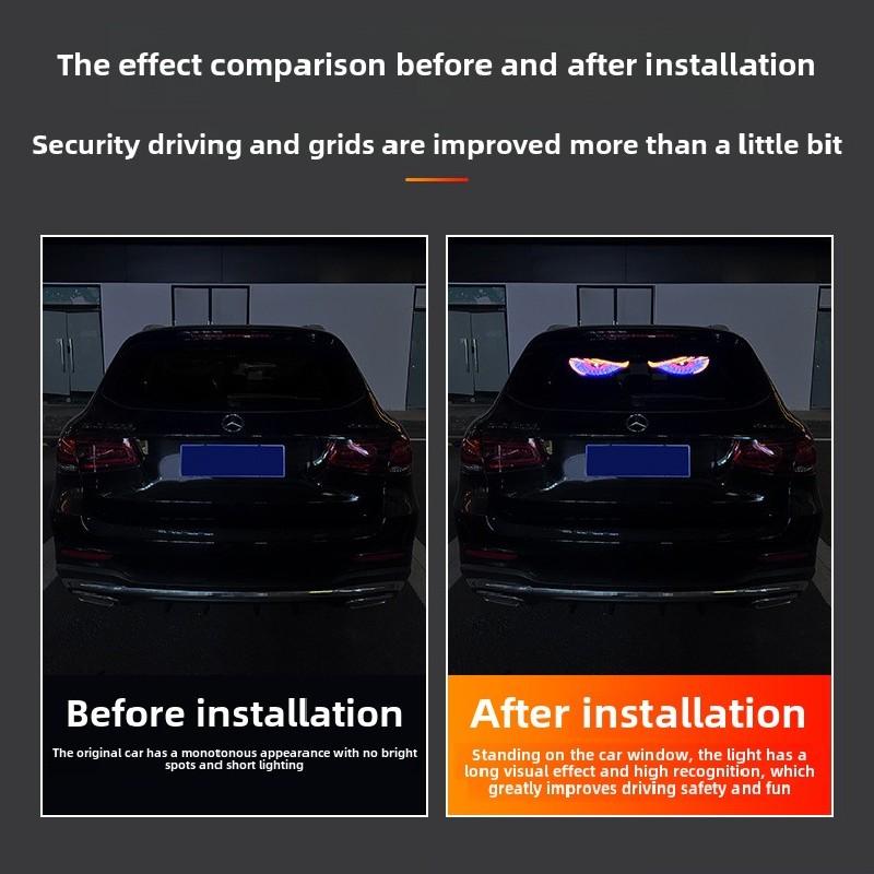 Colorful Devil Eyes Led Lights For Car Truck Windshield Warning Strobe Lights USB Plug-in Panel Decorations Internal Accessories