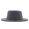 Autumn and winter new British men's top hat, flat-top woolen hat, European and American jazz hat, big-brimmed women's hat