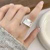 Wide Band Geometric Frosted Matte Ring for Women – Adjustable Irregular Hip Hop Style