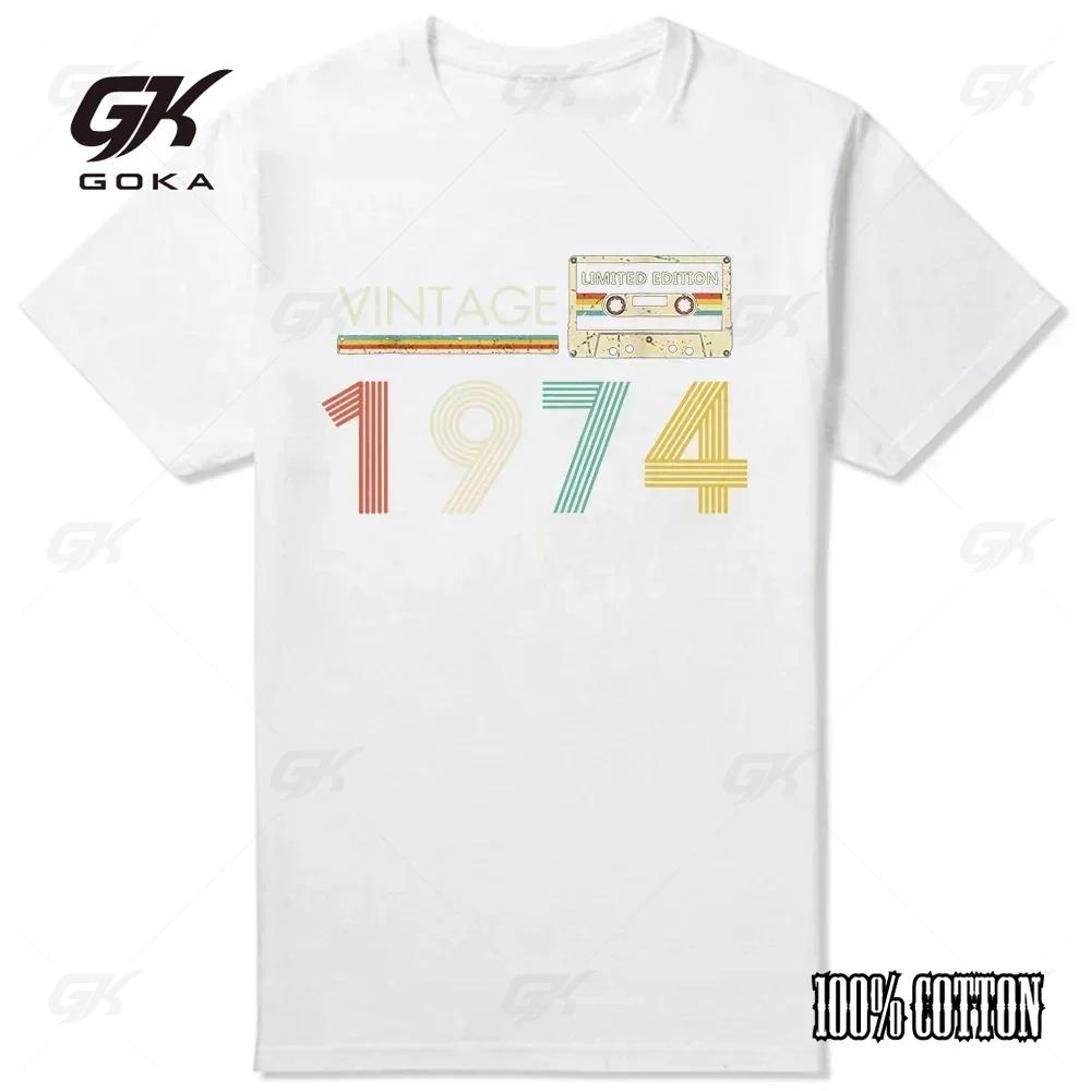 Made In 1974 Limited Edition 50 Years Of Being Awesome Tee Tops Round Neck ShortSleeve Fashion Tshirt Clothing Tshirts