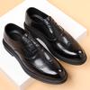 Inner heightening Brock leather shoes 8cm breathable business dress heightening shoes men's soil 6cm spring wedding groom men's shoes