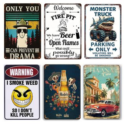 Cartello in metallo con decorazione retrò, marchio di birra, cartelli vintage in latta, poster divertente, dipinto decorativo per bar, pub, club, caffetteria, decorazione da parete per la casa