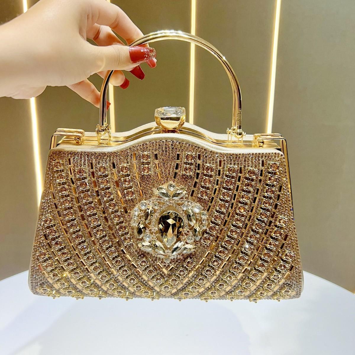 

New Light Luxury Diamond Handbag Handbag Large Capacity Women s Crossbody Bag золотой