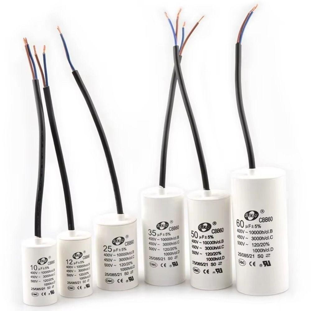 Capacitor de Partida para Motor 450V Capacitor Redondo para Bomba d'Água Capacitor Confiável para Máquina de Lavar