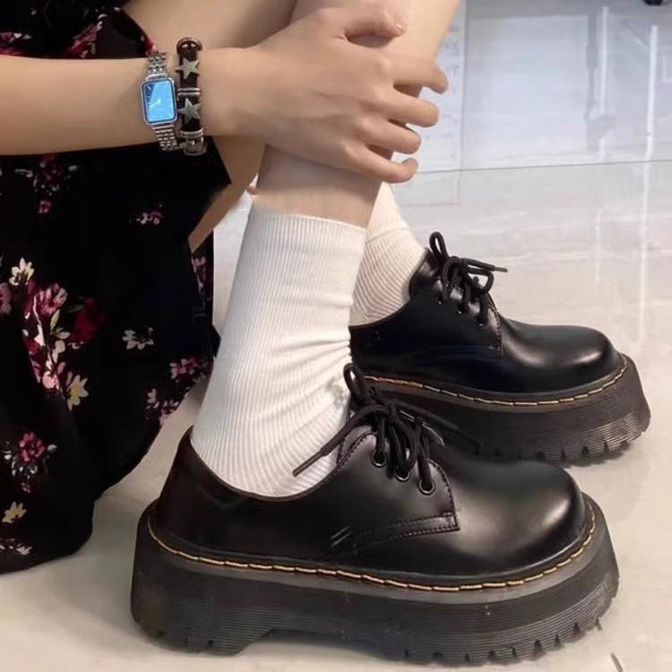 Black British College Style Small Leather Shoes Women's Skirt 2025 New Platform Retro French Japanese Single Shoes Versatile