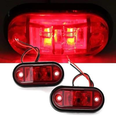 2PCS Warning Light LED Diode Light Oval Clearance Trailer Truck Orange White Red LED Side Marker Lamp 12V 24V Truck Accessories