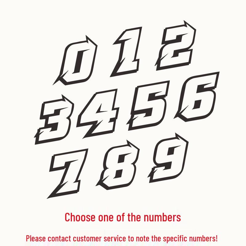 

Семицветные светоотражающие наклейки с гоночными номерами для мотоцикла для самостоятельной модификации шлема и автомобиля Height 10cm