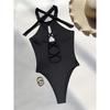 S - XL 7 Colors Lace Up High Neck Full Back Women Swimwear One Piece Swimsuit Female High Leg Cut Bather Bathing Suit Swim