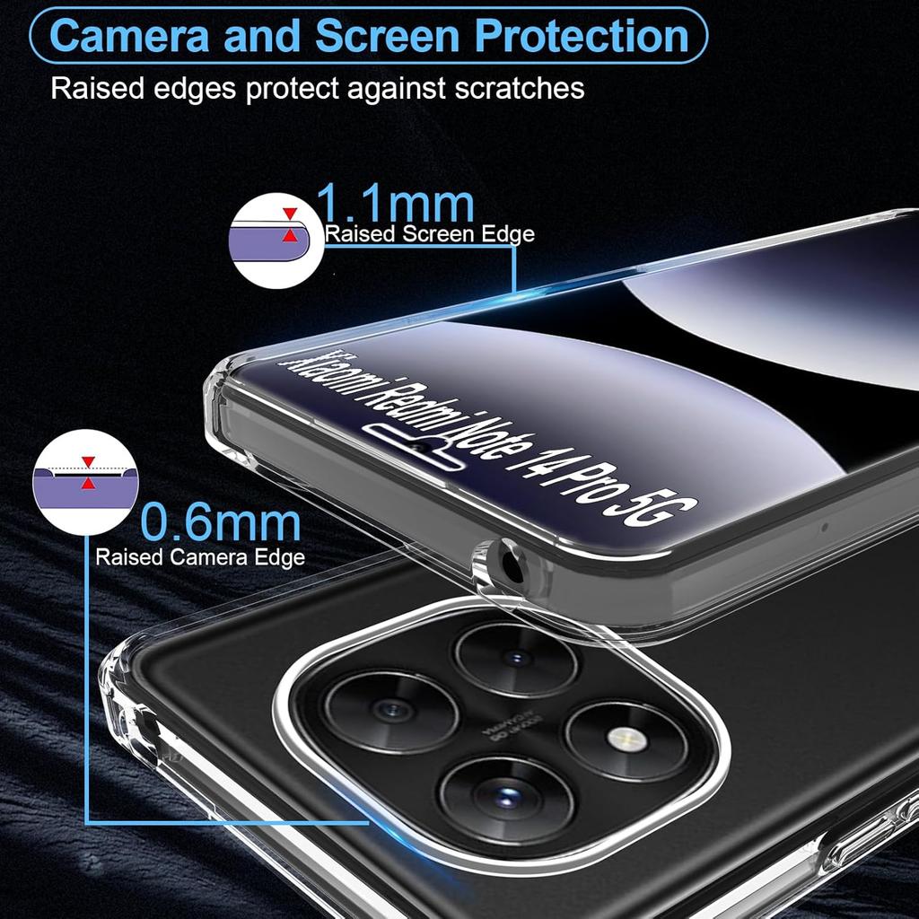 Case for Xiaomi Redmi Poco Samsung Galaxy , Transparent 360 Degree All-Round Protective Case with Integrated Screen Protector