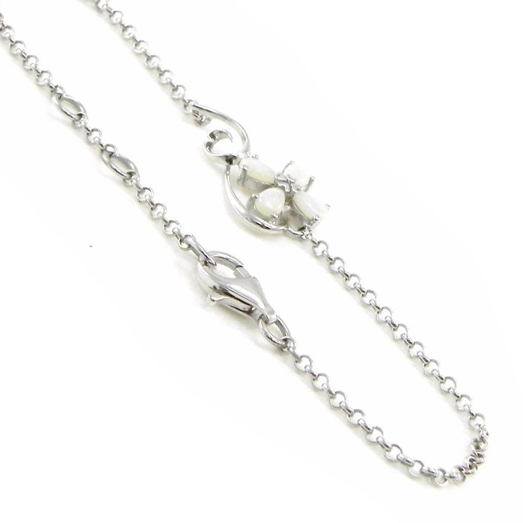 Les Trésors De Lily [I8924] - Ασημένιο Βραχιόλι 'Θεά Οπάλιος' Ασημί λευκό (ροδιωμένο) - 20x13 χιλ.