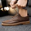 Fashion Platform Height Increasing Men's Leather Shoes Plain Non Slip Classic Original Slip-on Cowhide Social Designer Male Casual Shoe