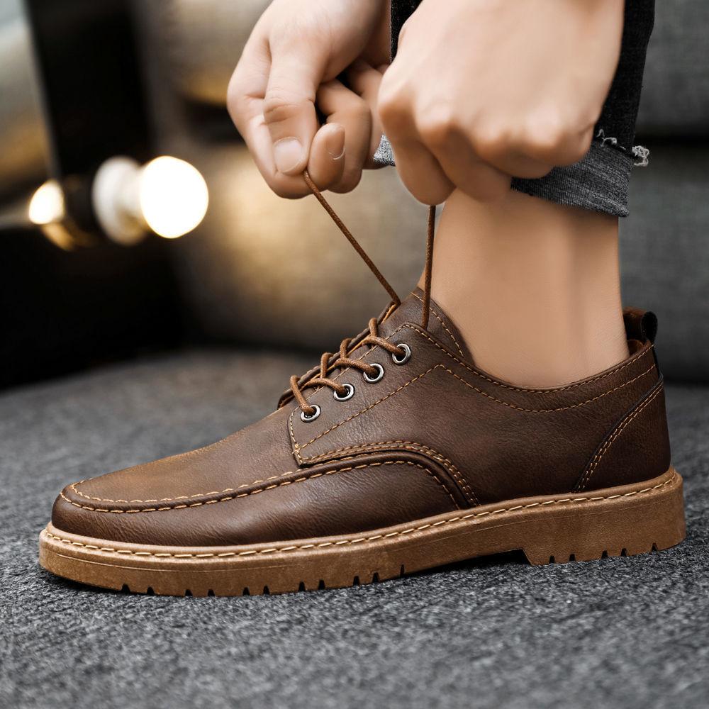 Fashion Platform Height Increasing Men's Leather Shoes Plain Non Slip Classic Original Slip-on Cowhide Social Designer Male Casual Shoe