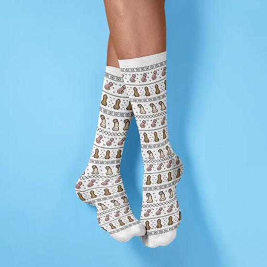Skarpetki Walentynkowe Z Zabawnymi Wzorami Piersi Skarpetki Męskie Damskie Elastyczne Zabawne Skarpetki do Połowy Łydki Walentynkowy Prezent Rocznicowy dla Niego Niej