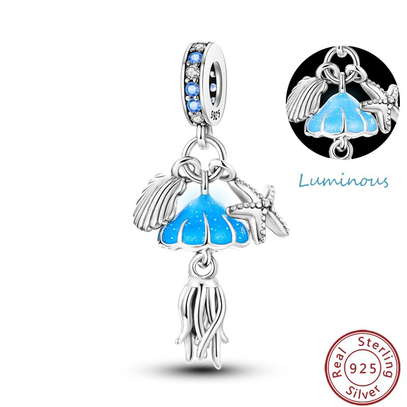 Luminous Ocean Series Copper Dolphin Turtle Octopus Charms Beads 3Mm Diy Fine Jewelry Gifts Making