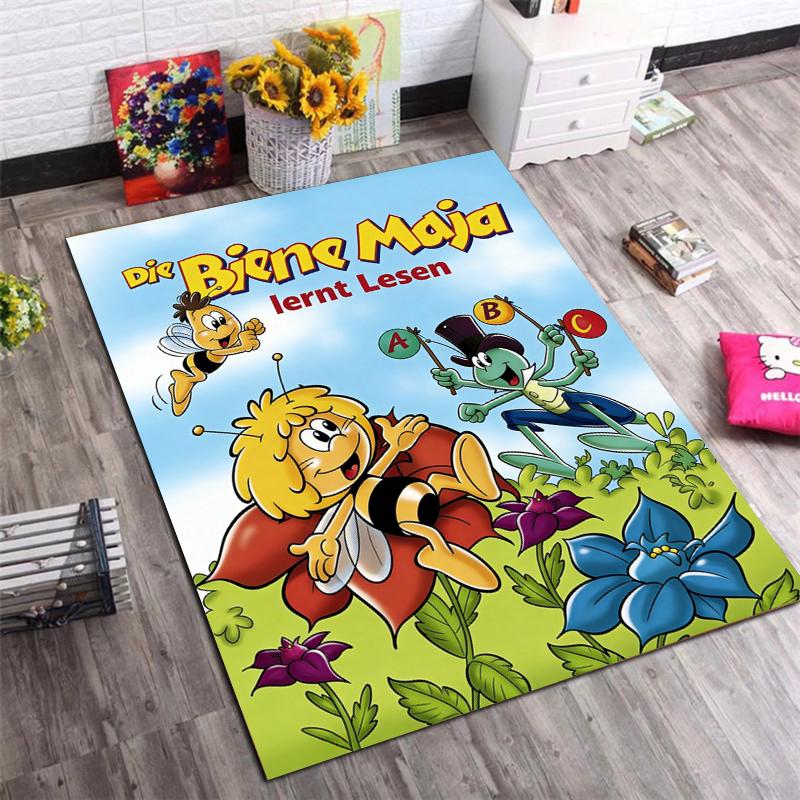 La Abeja Maya Cartoon Area Rug, Cute Maya The Bee Print Non Slip Floor Mat, Kids Bedroom Living Room Decor Gift For Anime Fans 40x60cm( 15x23in )