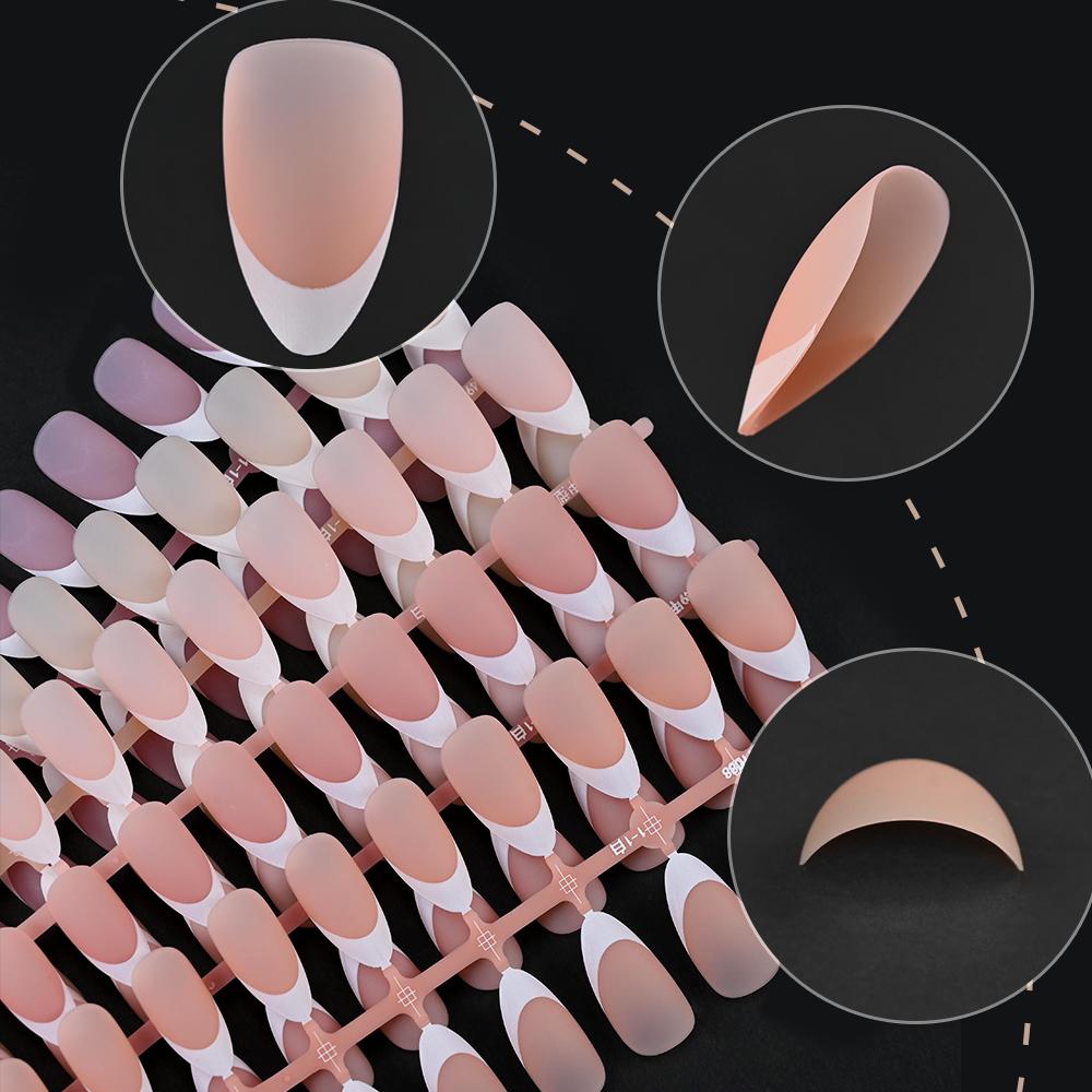 150 Stück vorgefertigte französische künstliche Nägel narbenfreie Sargmandel-Fingernägel künstliche Fingernägel Press-on-Nägel für Nagelverlängerung