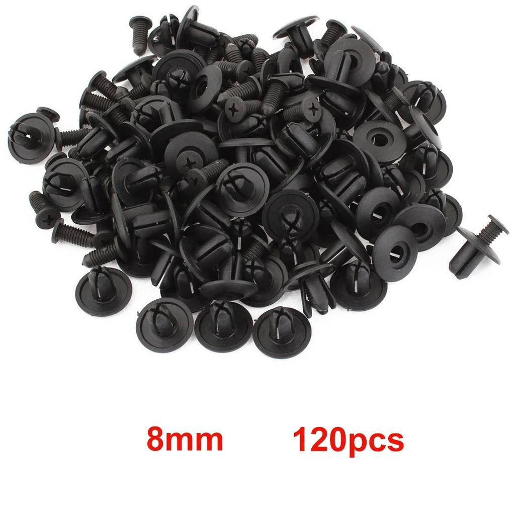 Kunststoffnieten Befestigungselemente für Autos (8mm/6mm) - Stoßfänger/Kotflügel Schrauben Clips, 8mm Loch Auto Druckniet Clip Zubehör