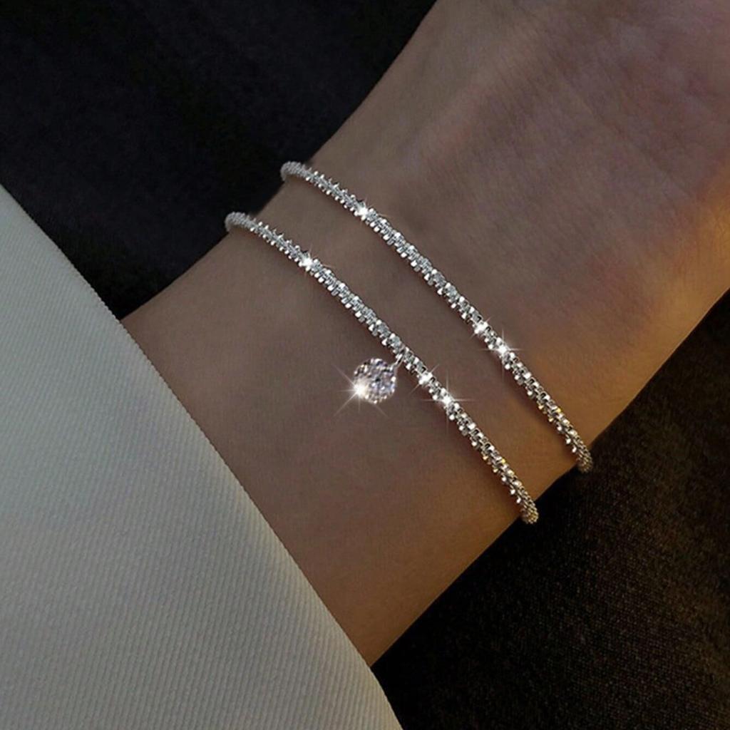 Fashion 925 Silver Bracelets for Women Simple Korean Multi Layer Coil Adjustable Bracelets Party Wedding Jewelry Gifts