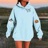 Women's Solid Color Long Sleeve Casual Halloween Print Pullover Hooded Sweatshirt