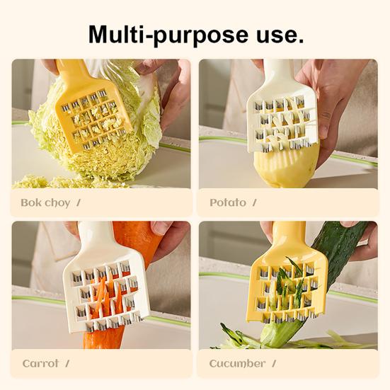 Vegetable Grater with Wide Handle Multi-Purpose Sharp Stainless Steel Blade Shredder Efficient Shredding Easy to Store Kitchen Tool