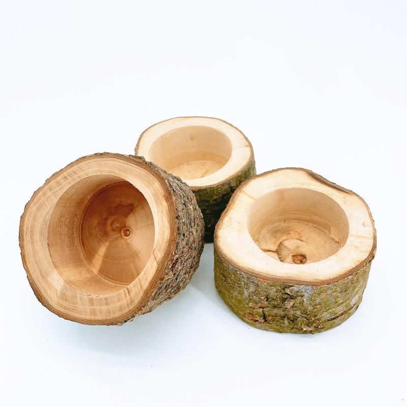 Random Shape Pet Hamster Fruit Wood Food Bowl Hamster Golden Bear Squirrel Food Bowl Log Gnawing Toy for Small Animals Food Bowl