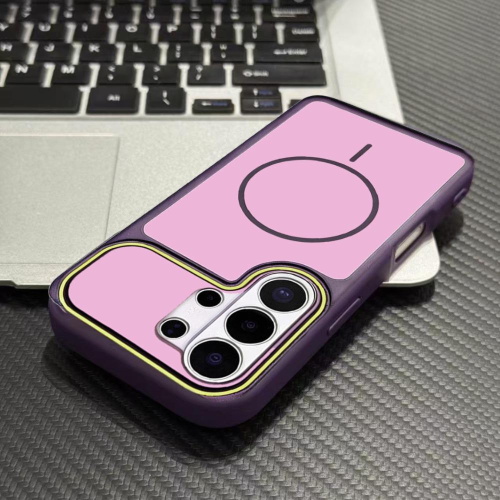 Contrast Color Frosted Magnetic Soft Case for Samsung Galaxy S26 Plus S25 S24 S23 Ultra for Magsafe Shockproof Bumper Back Cover