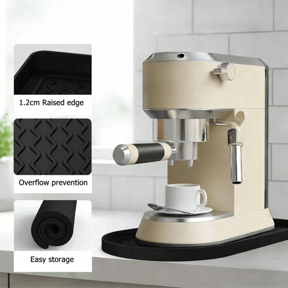 Oval-shaped Silicone Coffee Machine Mat Non-slip Coffee Bar Mat Coffee Maker Tray Kitchen
