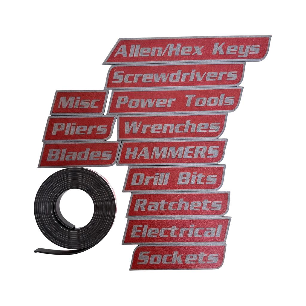 Portable Magnetic Toolbox Labels Set – Reusable Magnetic Tags For Tool Organization And Storage