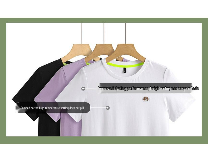 Women's Short Sleeve Embroidered T-shirt - Spring/Summer 2025 Korean Style Slim Fit