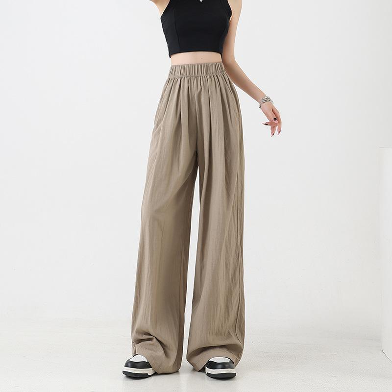 Non-shrinking Cotton Yamamoto Pants Women's Spring and Summer Lazy Style Casual Quick-drying Versatile Foreign Style Light Wide-leg Pants