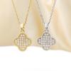 Elegant Four-Leaf Clover Necklace for Women: Light Luxury Design with Pearl and Diamond Pendant