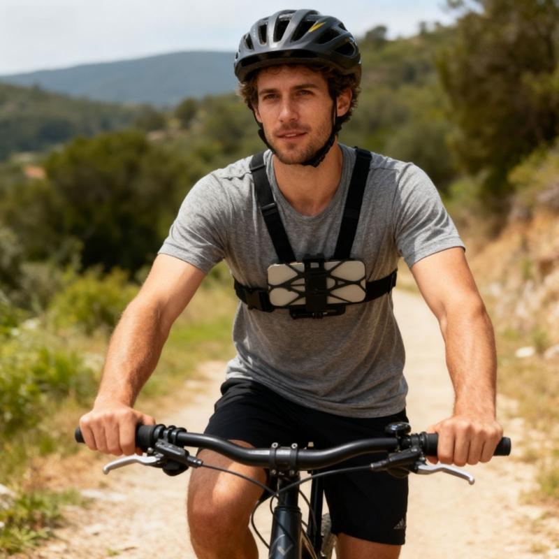 Adjustable Chest Harness 360 Degree Rotatable Phone Clip And J Shape Base For Stable Video Recording