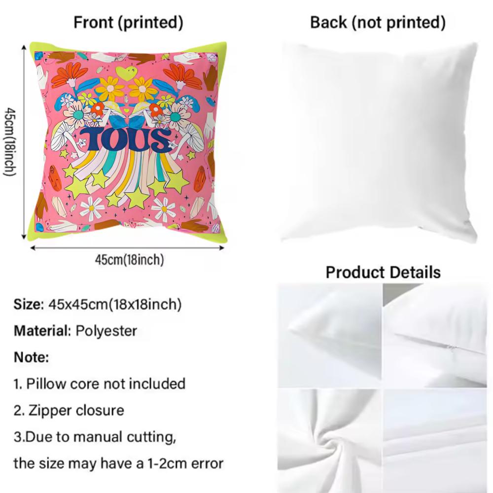 CRAFTED WITLOVE T-tousS Cushion Cover Comfortable Reversible Pillow Cover Ideal for Car Sofa Bedroom & Beyond