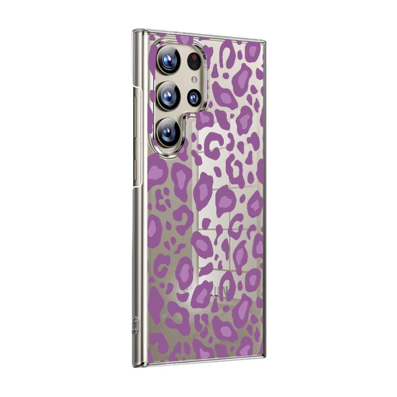 For Samsung S24 Ultra S23 Plus S21 S20 FE A54 A52 A34 Cover Shockproof Stylish Slim Leopard Pattern Hard Clear PC Phone Case