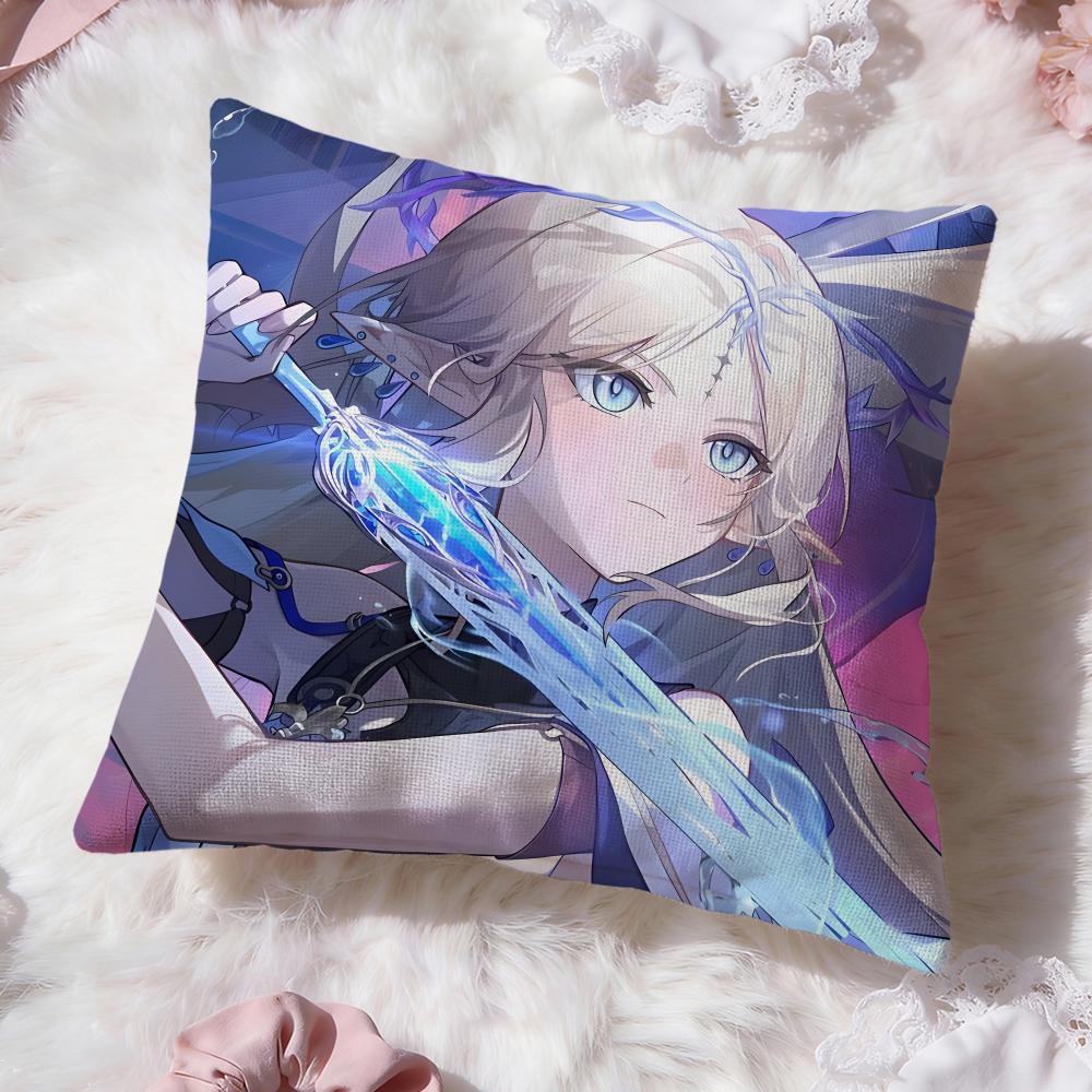 Hot CCartethyia Wuthering Waveser Cushion Cover Soft Washable Pillow Case Multi-Scene for Couch Bed Travel Office Use