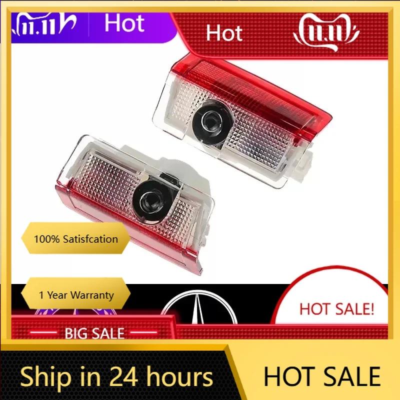 C200 E200 New 2025 For Mercedes Benz 2X Car Door Sign Welcome Light LED Projection Light For Mercedes Benz AMG GLC GLA GLE GLS G