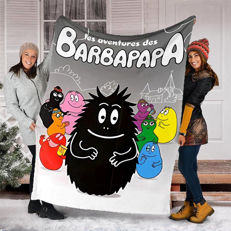 Barbapapa1 printed throw blanket—lightweight,soft,warm;versatile blanket for all seasons—perfect as &air-conditioning throw,nap blanket
