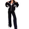 Damen Y2K Gestreifte Reißverschlussjacke und Hose Sportbekleidungsset - Herbstkollektion 2024