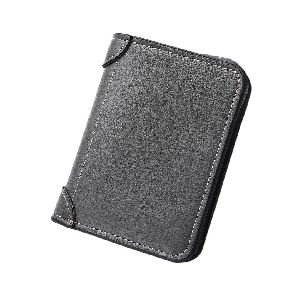 Slim Business Clutch Bag Thin PU Leather Card Holder Minimalist Men Short Wallet  Travel