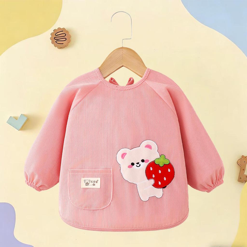 Waterproof Corduroy Baby Coveralls: Stain-Proof Unisex Autumn/Winter Eating Apron & Bib