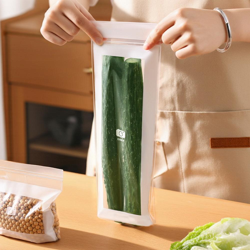 Food Grade Fresh-Keeping Bags Fruit Vegetable Refrigerator Storage Bags BPA Free Large Capacity Transparent Design